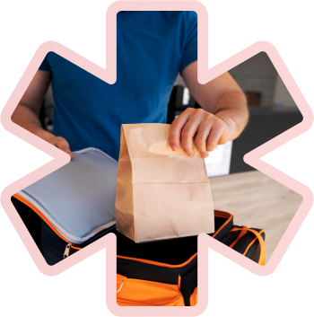 man checking his delivery items