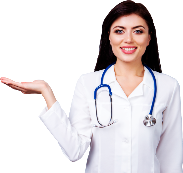 woman with stethosope smiling